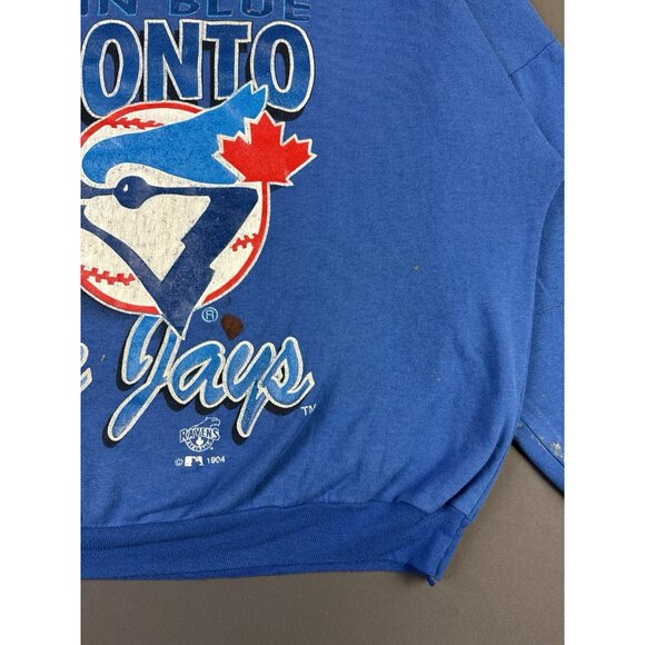 Rare Vintage 90s 1994 Toronto Blue Jays Baseball Blue Crewneck Ravens Sweatshirt - Picture 9 of 16